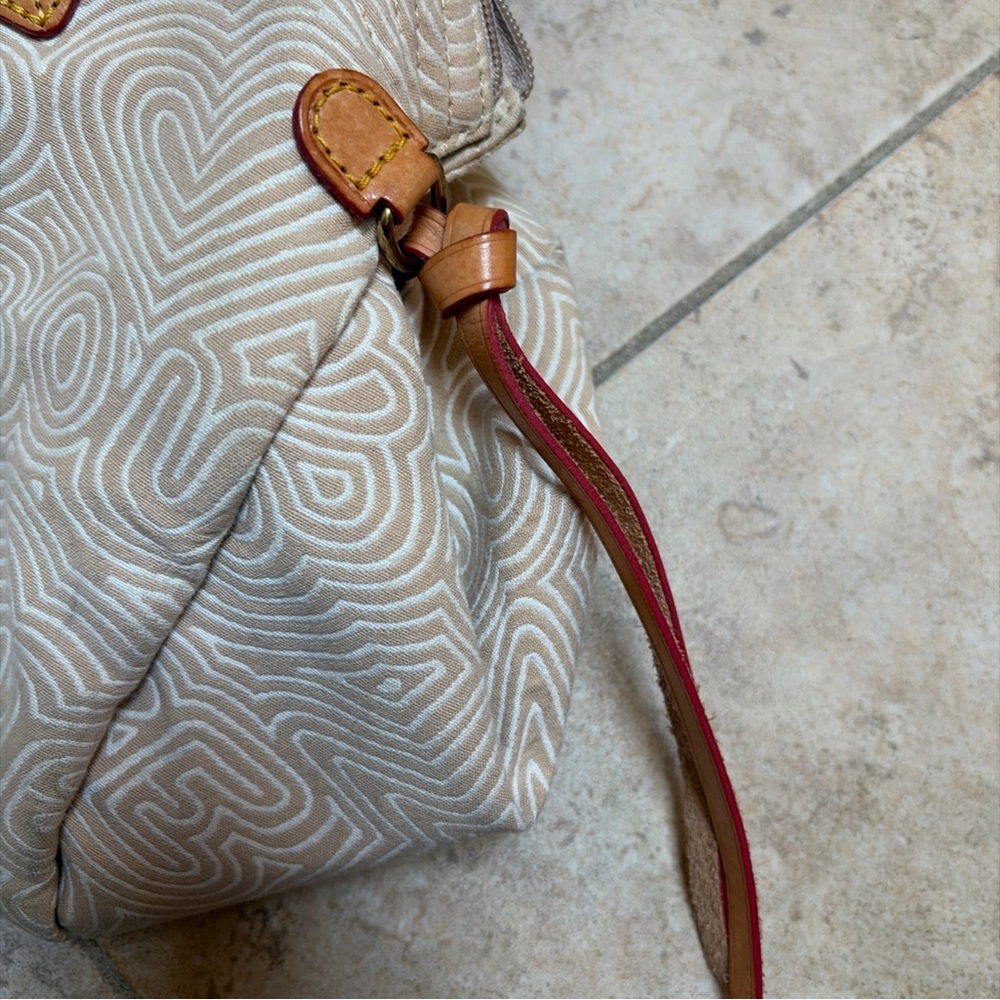 Canvas Tote Bag with Leather Trim - Beige - Picture 5 of 16